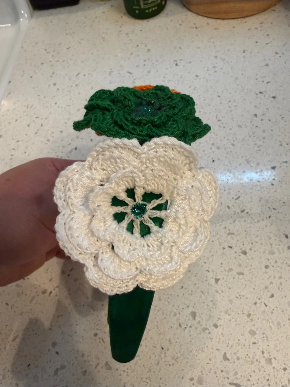 Handmade Irish Crochet Flower head band
